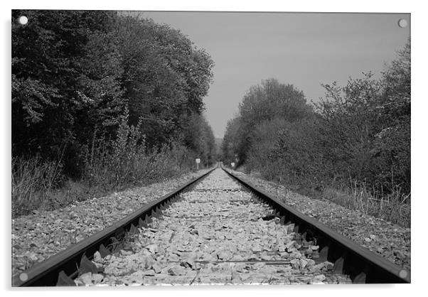 Endless Railroad Tracks Acrylic by nicholas mordecai