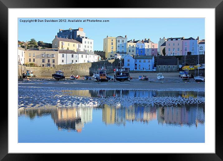 Tenby Harbour Reflections Framed Mounted Print by Dan Davidson