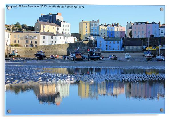 Tenby Harbour Reflections Acrylic by Dan Davidson