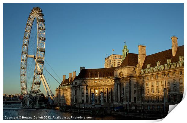 London Eye at dusk Print by Howard Corlett