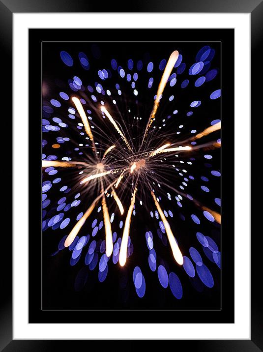 Fireworks Framed Mounted Print by Malcolm Smith