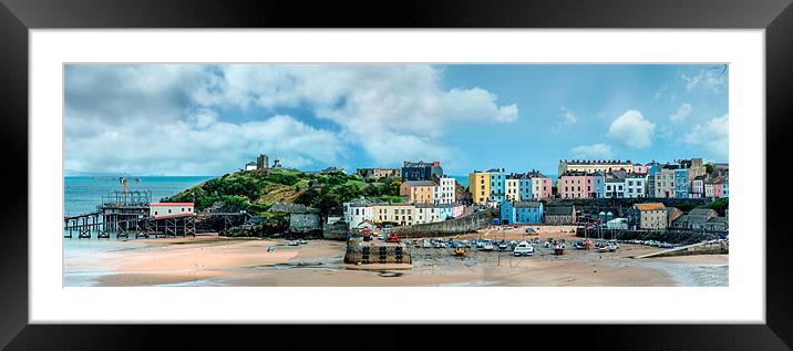 Tenby Harbour Panorama Framed Mounted Print by World Images