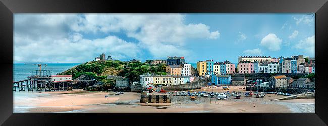 Tenby Harbour Panorama Framed Print by World Images
