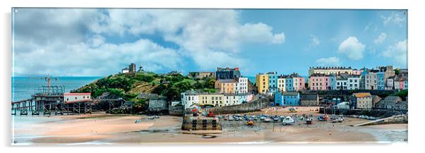 Tenby Harbour Panorama Acrylic by World Images