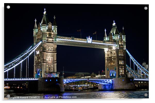 Tower Bridge at night Acrylic by Howard Corlett