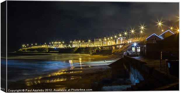 Whitley Bay at Night Canvas Print by Paul Appleby