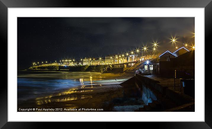 Whitley Bay at Night Framed Mounted Print by Paul Appleby