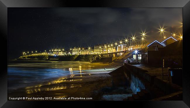 Whitley Bay at Night Framed Print by Paul Appleby