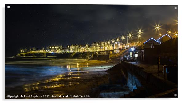 Whitley Bay at Night Acrylic by Paul Appleby