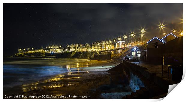 Whitley Bay at Night Print by Paul Appleby
