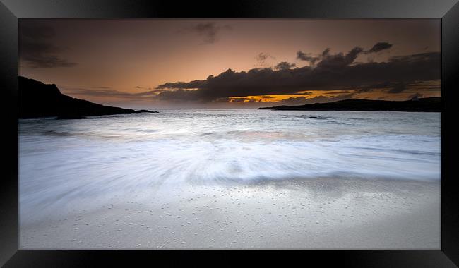 Clachtoll Sunset Framed Print by Linda Somers