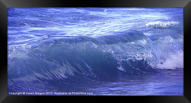 Blue Wave Framed Print by Karen Magee