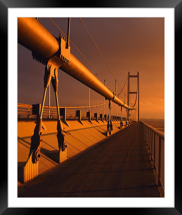 Humber Bridge Sunset Framed Mounted Print by Darren Galpin