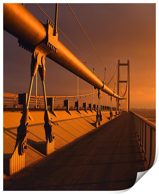 Humber Bridge Sunset Print by Darren Galpin