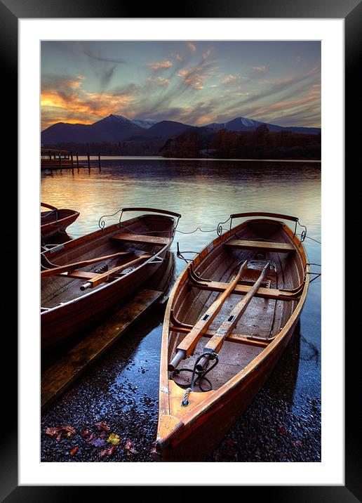 Derwent Water Sunset Framed Mounted Print by Martin Williams