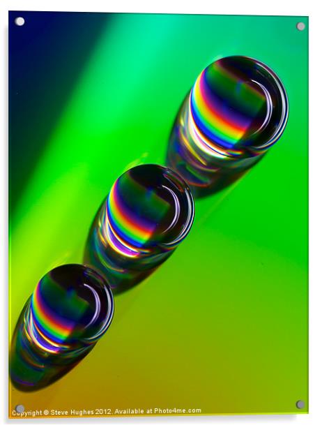 Rainbows on a cd Acrylic by Steve Hughes