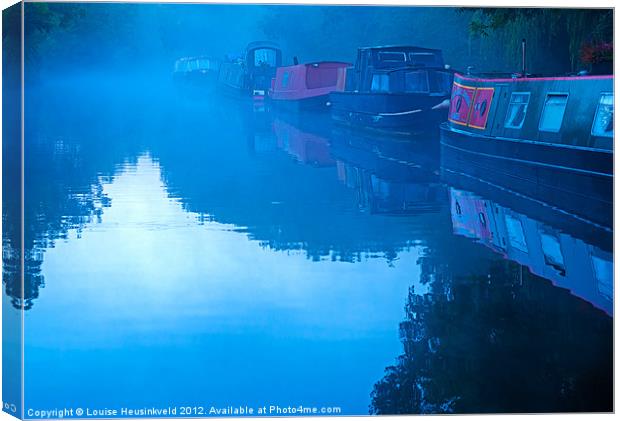 Foggy Morning on the Canal Canvas Print by Louise Heusinkveld