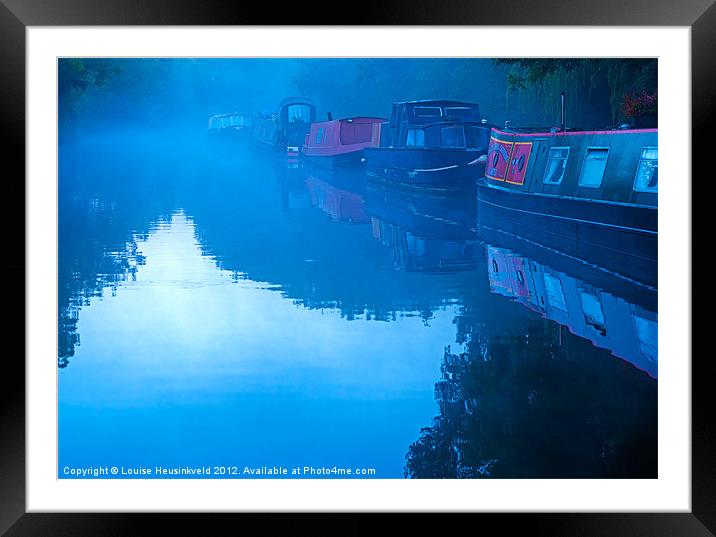 Foggy Morning on the Canal Framed Mounted Print by Louise Heusinkveld
