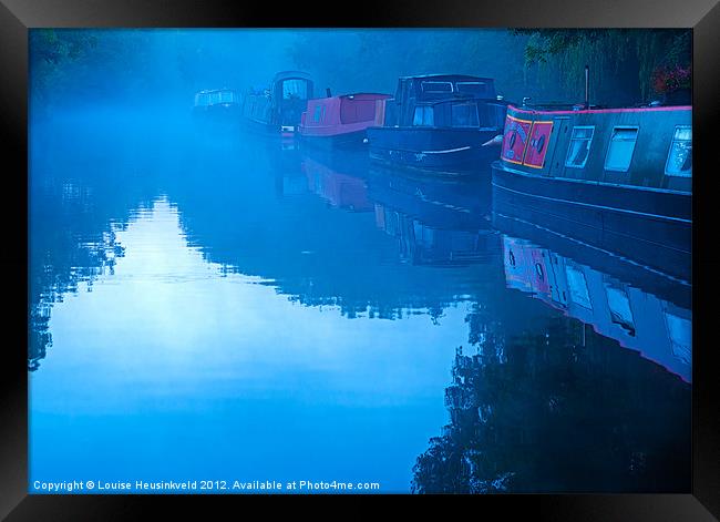 Foggy Morning on the Canal Framed Print by Louise Heusinkveld