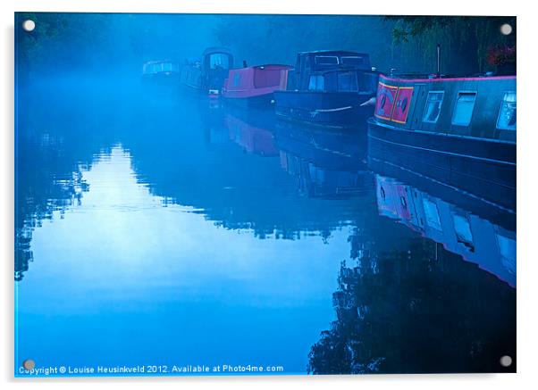Foggy Morning on the Canal Acrylic by Louise Heusinkveld