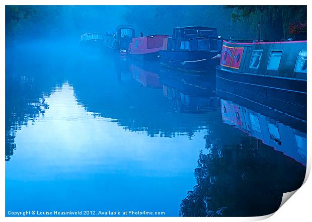 Foggy Morning on the Canal Print by Louise Heusinkveld