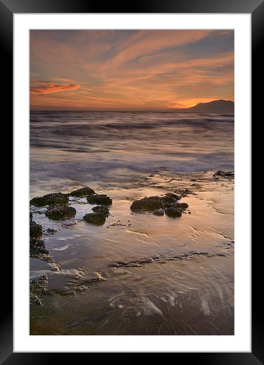 Beautiful red sea sunset Framed Mounted Print by Guido Montañes