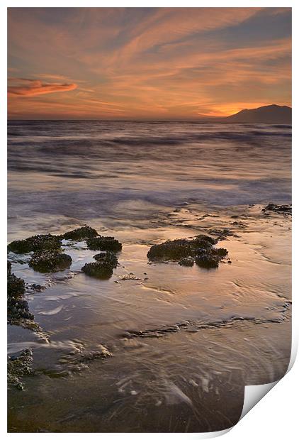 Beautiful red sea sunset Print by Guido Montañes