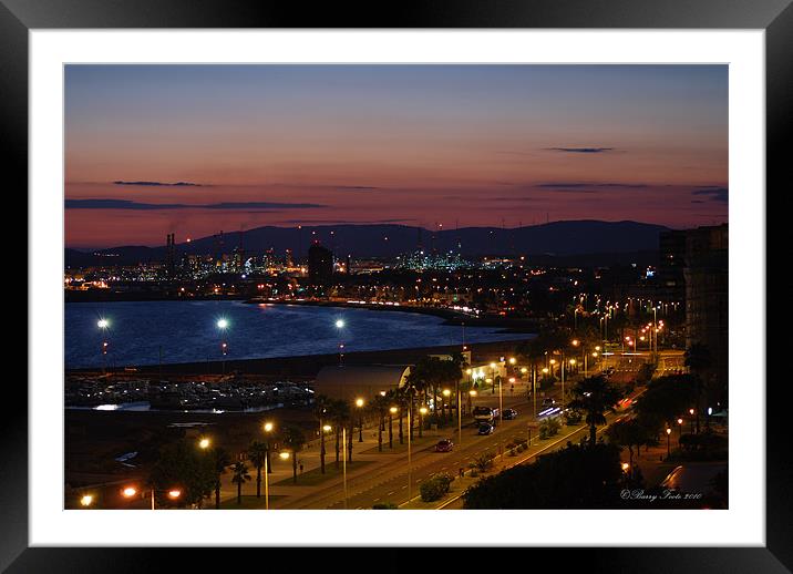 La Linea at night Framed Mounted Print by Barry Foote