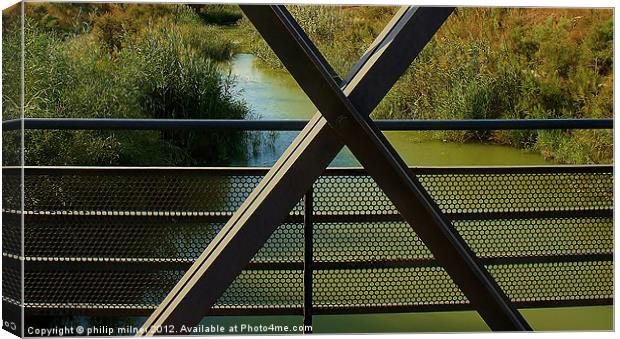 Looking Through The Bridge Canvas Print by philip milner