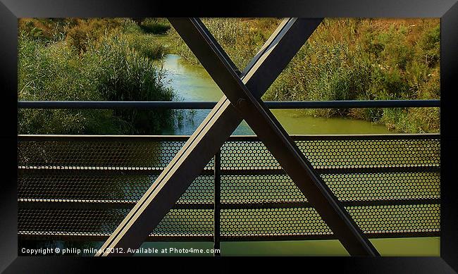 Looking Through The Bridge Framed Print by philip milner
