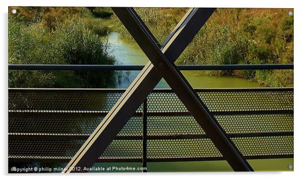 Looking Through The Bridge Acrylic by philip milner