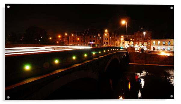 Maidstone Bridge at Night Acrylic by Alex Tenters
