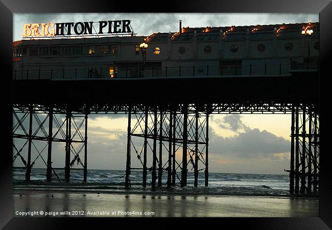 Brighton Pier Framed Print by paige wills