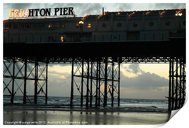 Brighton Pier Print by paige wills