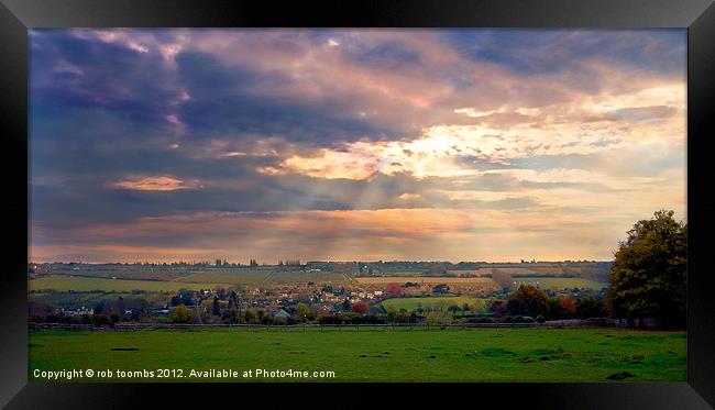 LIGHT OVER FARLEIGH Framed Print by Rob Toombs