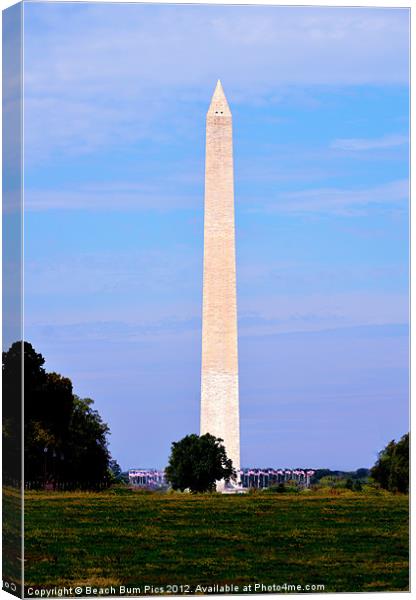 Washington Monument Canvas Print by Beach Bum Pics