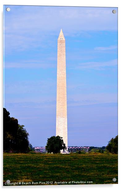 Washington Monument Acrylic by Beach Bum Pics