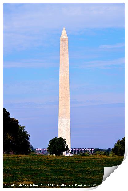 Washington Monument Print by Beach Bum Pics
