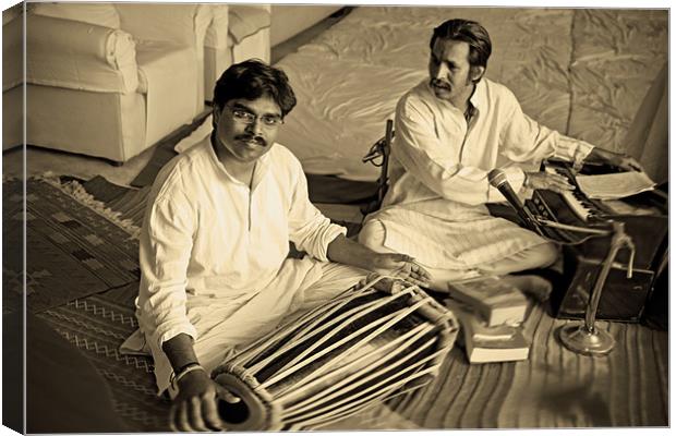 Hanumant Ghadge tabla player with Manoj Desai Canvas Print by Arfabita  