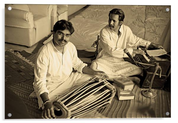 Hanumant Ghadge tabla player with Manoj Desai Acrylic by Arfabita  