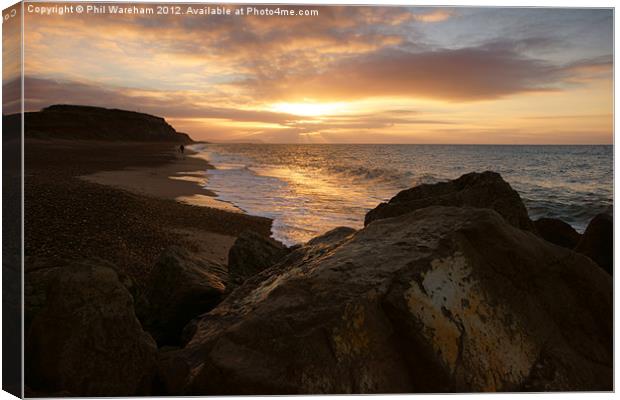 Sunrise on the shore Canvas Print by Phil Wareham