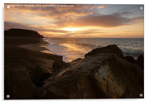Sunrise on the shore Acrylic by Phil Wareham