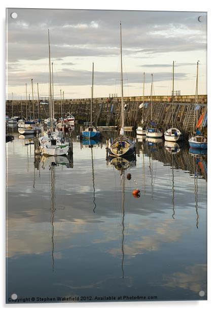 Harbour reflections No3 Acrylic by Stephen Wakefield