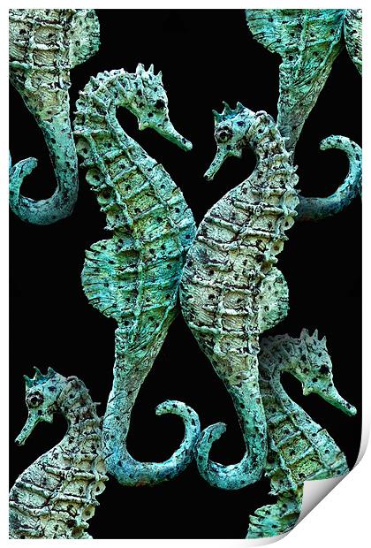 seahorses Print by Heather Newton