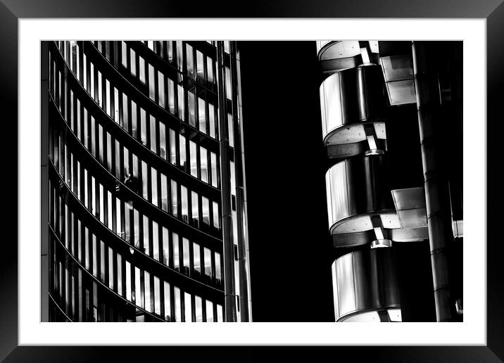 Willis Group and Lloyd's of London Abstract Framed Mounted Print by David Pyatt