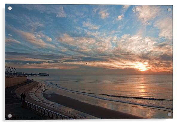 Sunset Blackpool Acrylic by Rick Lindley
