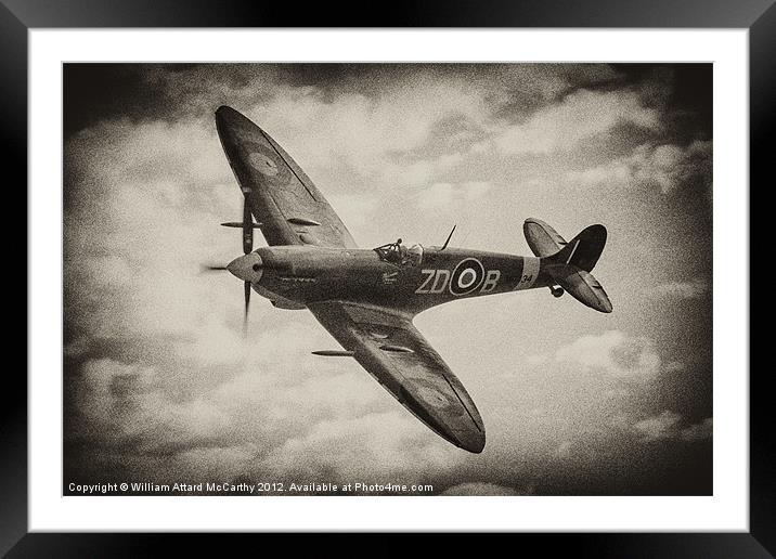 Supermarine Spitfire Framed Mounted Print by William AttardMcCarthy