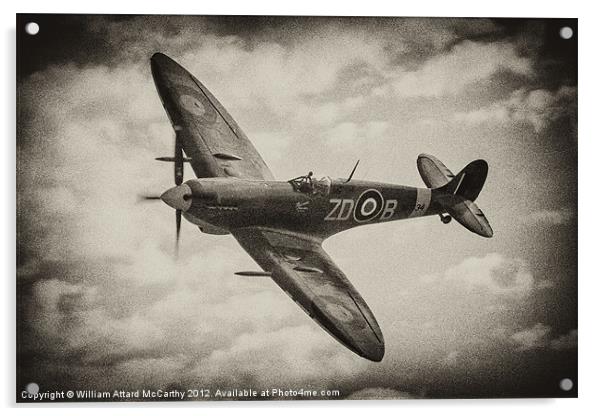 Supermarine Spitfire Acrylic by William AttardMcCarthy