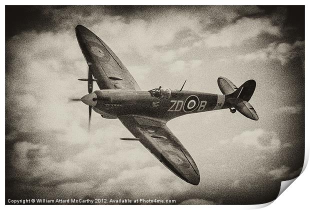 Supermarine Spitfire Print by William AttardMcCarthy