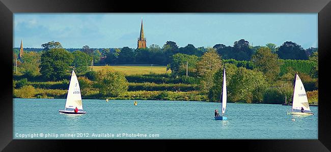 Sailing On The Lake Framed Print by philip milner